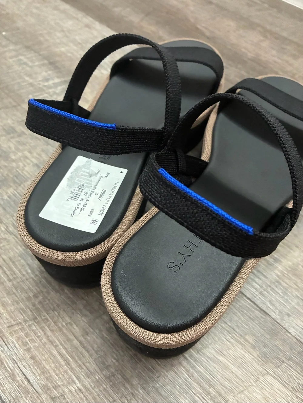 Rothy's The Lightweight Wedge Sandals black size 10 NEW without box